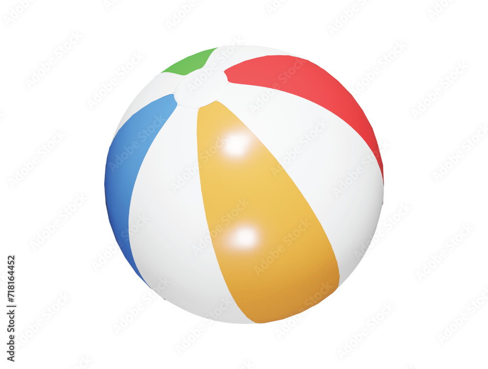 Beach ball icon 3d render illustration Beach ball icon 3d render illustration