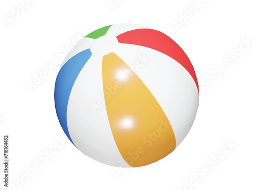 Beach ball icon 3d render illustration