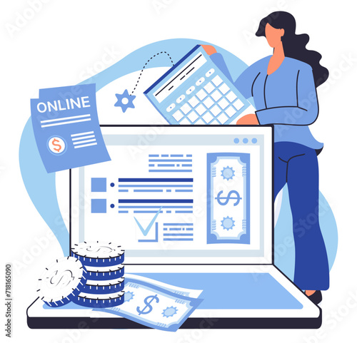 Financial accounting vector illustration. Effective financial management is key to long-term stability Managing taxes is fundamental aspect financial responsibility Sound finance is lifeblood photo