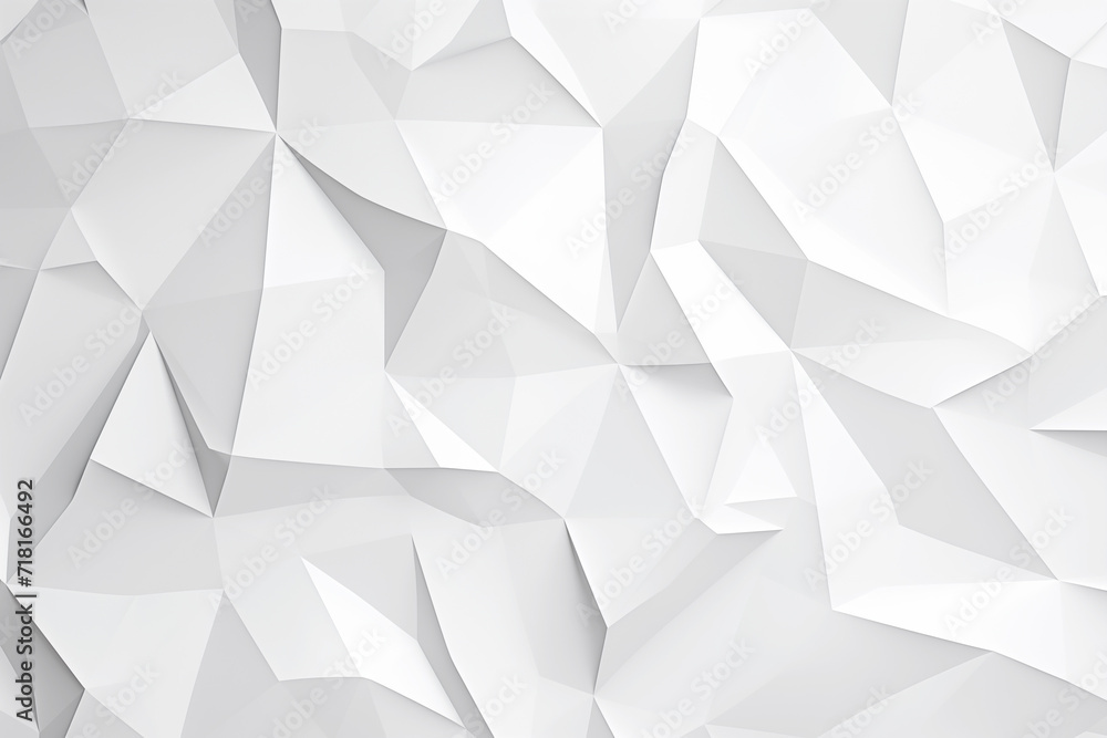 Abstract white 3d background with polygonal pattern on the wall - Generative AI Abstract white 3d background with polygonal pattern on the wall - Generative AI