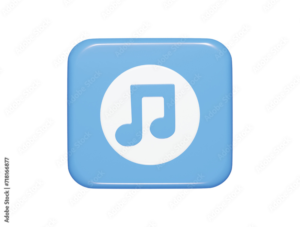 Music icon 3d render illustration Music icon 3d render illustration