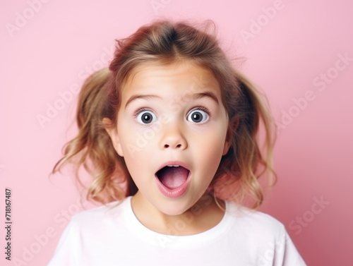 Surprised Toddler Girl with Wide Eyes