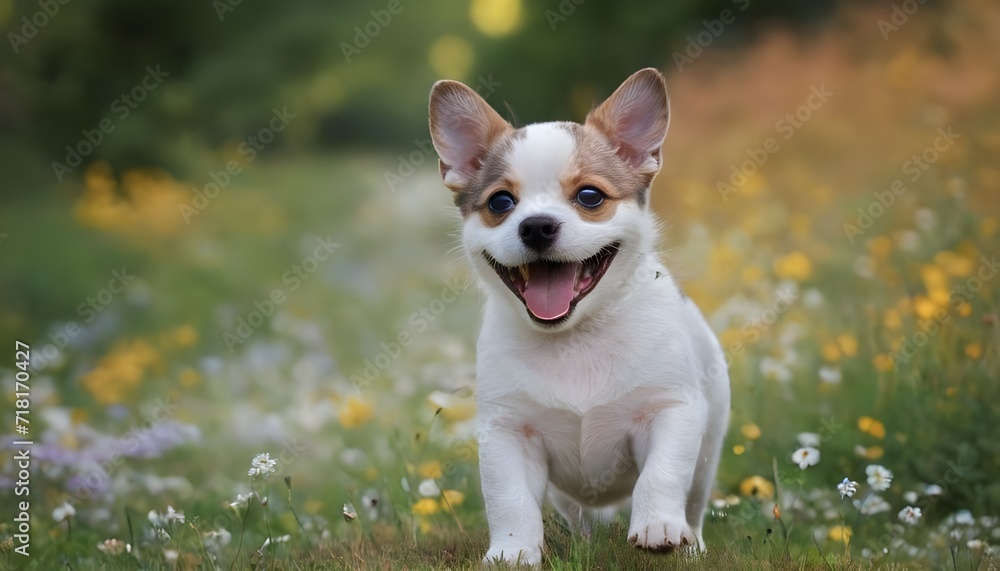 portrait of a smiling dog