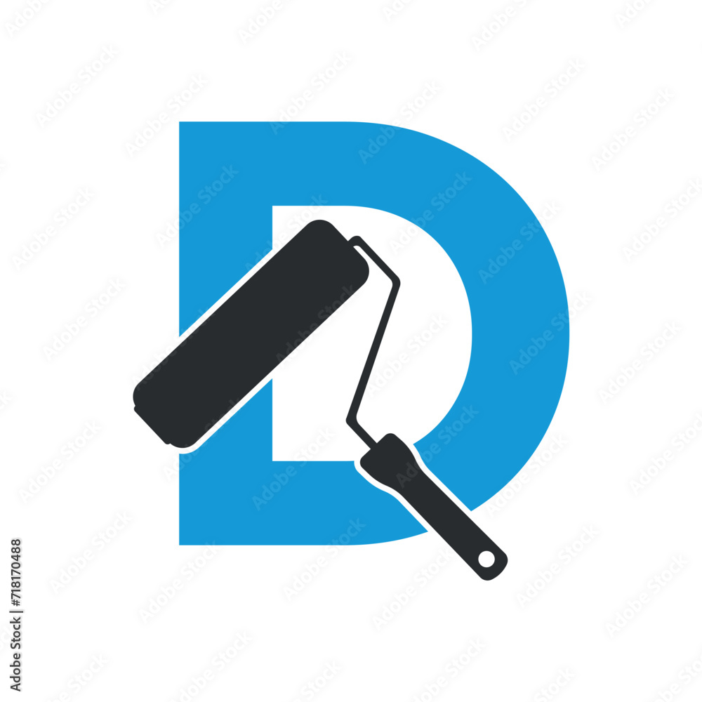 paint Logo combine with letter D vector template paint Logo combine with letter D vector template