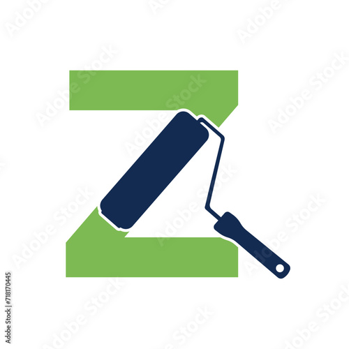 paint Logo combine with letter Z vector template