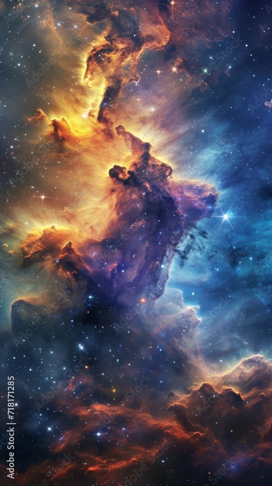 Fototapeta premium Vibrant Space Filled With Stars and Clouds