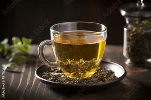 A beverage made by infusing tea leaves, with various flavors and health benefits. Generative AI