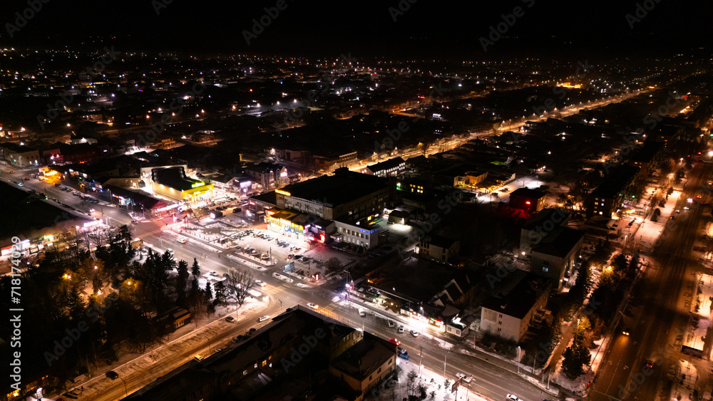 Obraz premium Karakol city of Kyrgyzstan at night