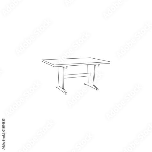 Table. Table hand-drawn outline icon for mobile concept and web design. Table Icon: Color, Black. Isolated vector sign symbol. Vector sketch illustration for print, web, mobile, and infographics.