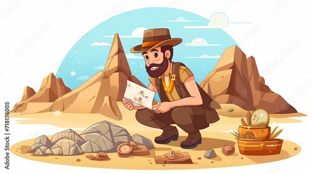 Obraz premium An illustration of a concept for archaeologists
