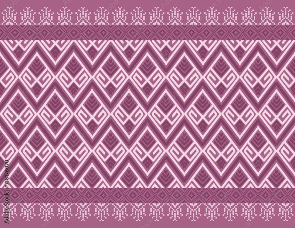 Ethnic ikat seamless pattern traditional design illustration 
