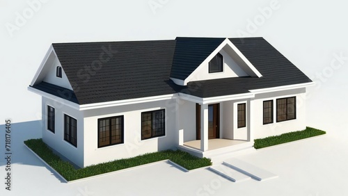 3d illustration luxury house on white background, Concept for real estate or property © samsul