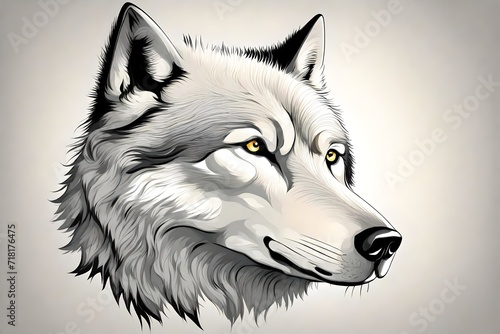 white wolf head