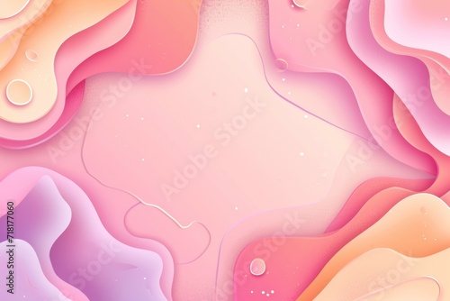 Realistic colorful paper cut background. Abstract soft pink paper poster textured with wavy layers. Topography relief imitation. Carving craft.