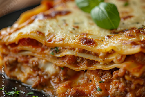 Delicious traditional Italian beef lasagne lasagna