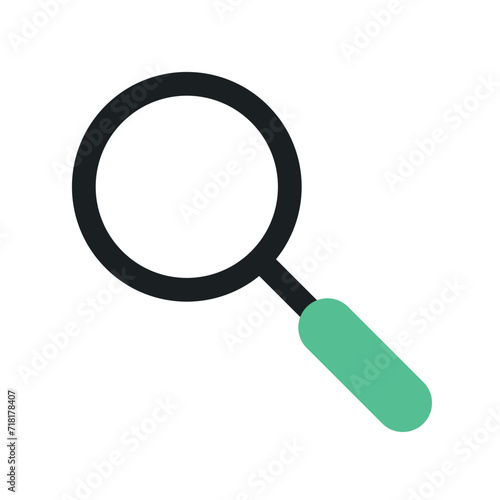 Search icon or magnifying glass vector sign isolated on a white background.