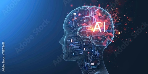 Illustration of artificial intelligence and machine learning using generative AI  