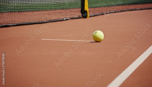 tennis balls on the court. for advertising sports equipment, articles or blogs about tennis, sports facilities and events. © Pink Zebra