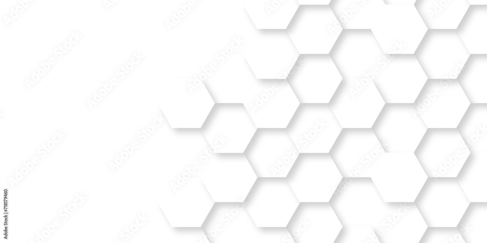 Abstract background with hexagon and white Hexagonal Background. Luxury White Pattern. Vector Illustration. 3D Futuristic abstract honeycomb mosaic white background. geometric mesh cell texture. Abstract background with hexagon and white Hexagonal Background. Luxury White Pattern. Vector Illustration. 3D Futuristic abstract honeycomb mosaic white background. geometric mesh cell texture.