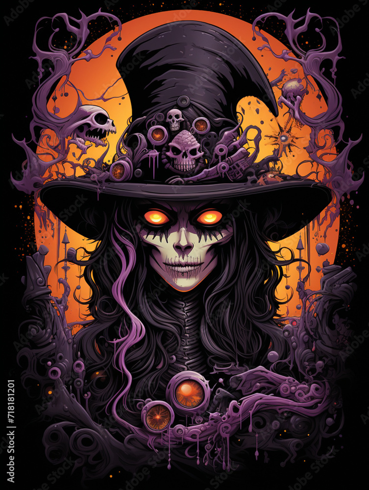 Φωτογραφία T-shirt design, The fantasy illustration, in the style of colored cartoon style,