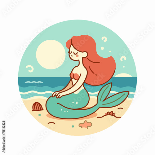 mermaid girl on the beach
