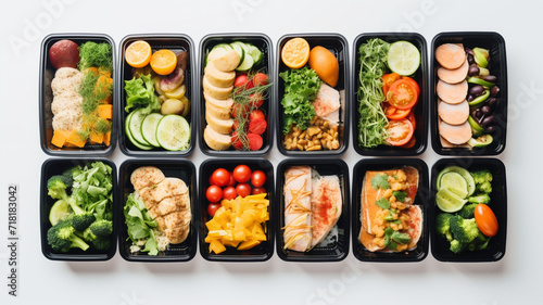 Food delivery concept. Takeaway food, lunches in containers. Lunch Boxes with food.