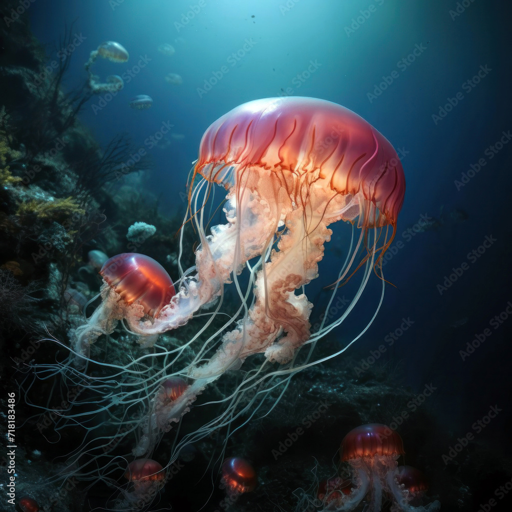 Jellyfish in the ocean. 47
