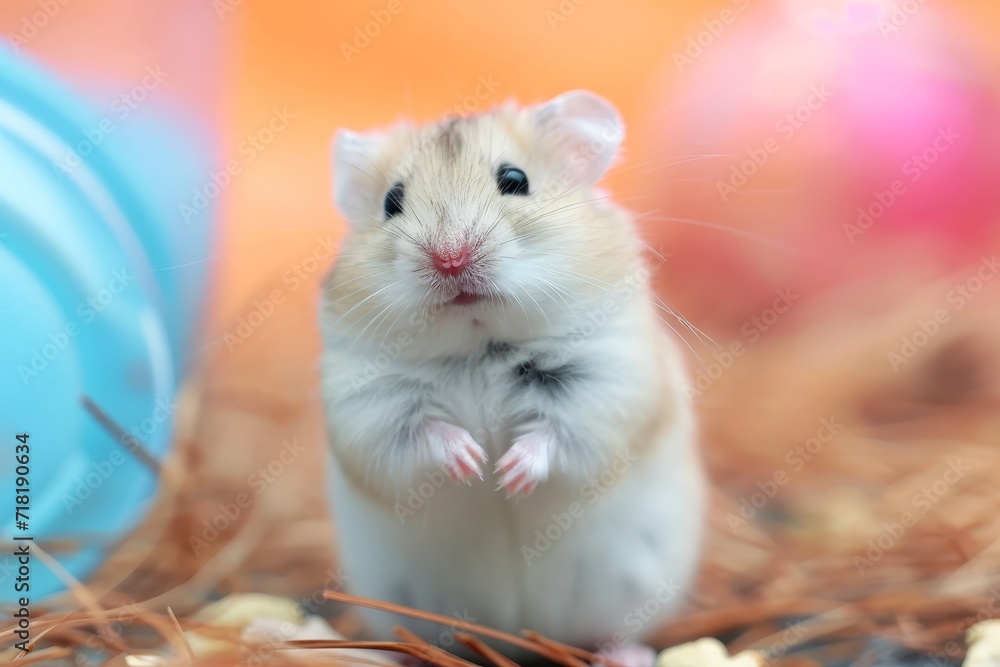 A curious mouse surveys its outdoor surroundings, its small mammalian form standing tall on its hind legs amidst a world of potential dangers and hidden wonders A curious mouse surveys its outdoor surroundings, its small mammalian form standing tall on its hind legs amidst a world of potential dangers and hidden wonders