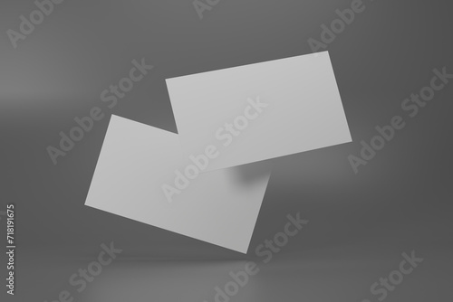 Empty Floating Business Card. Copyspace Business Card Bacground. Suitable For Mockup