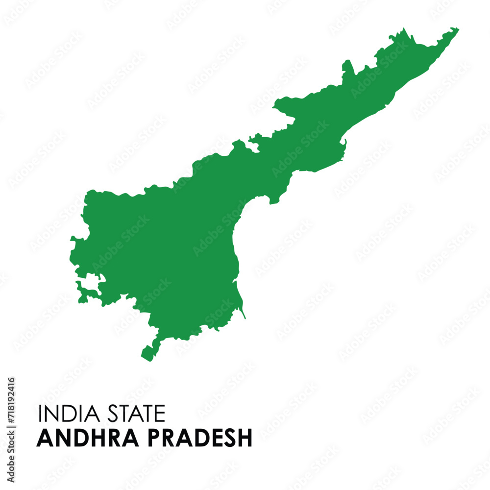 Andhra Pradesh map of Indian state. Andhra Pradesh map illustration. Andhra Pradesh vector map.