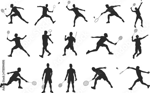 Badminton players silhouette, Badminton silhouettes, Badminton players svg, Badminton player clipart, Badminton players icon bundle.