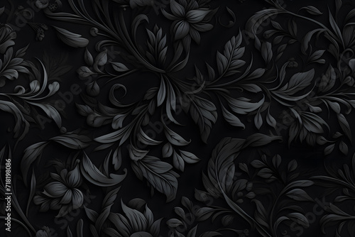 seamless floral pattern dark background © sugastocks