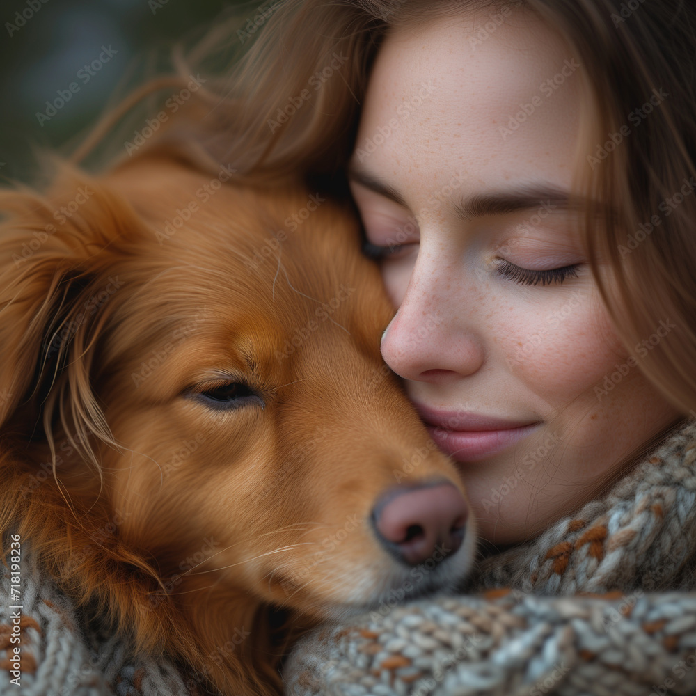A Young Woman and Her Devoted Dog Ai generated A Young Woman and Her Devoted Dog Ai generated