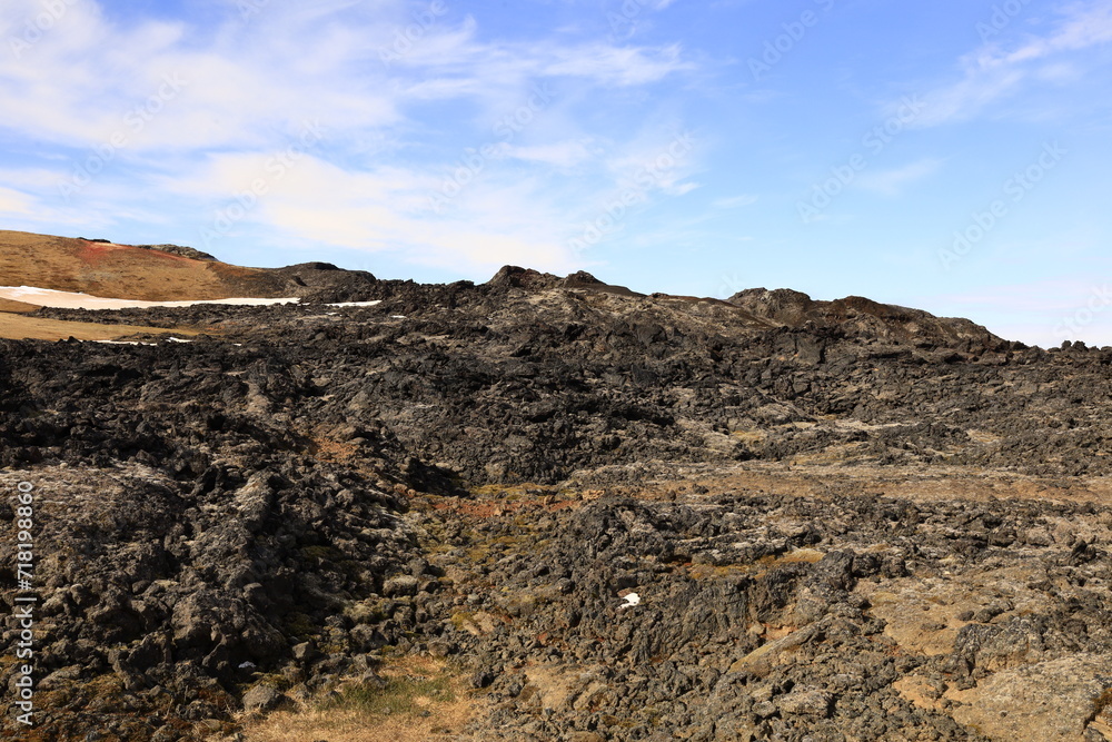 Leirhnjúkur is an active volcano located northeast of Lake Mývatn in the Krafla Volcanic System, Iceland Leirhnjúkur is an active volcano located northeast of Lake Mývatn in the Krafla Volcanic System, Iceland