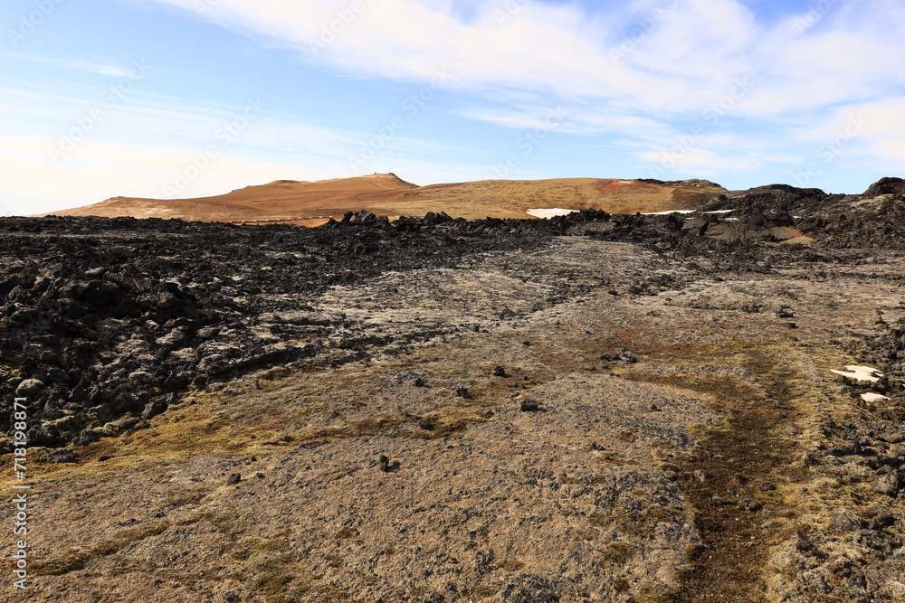 Leirhnjúkur is an active volcano located northeast of Lake Mývatn in the Krafla Volcanic System, Iceland