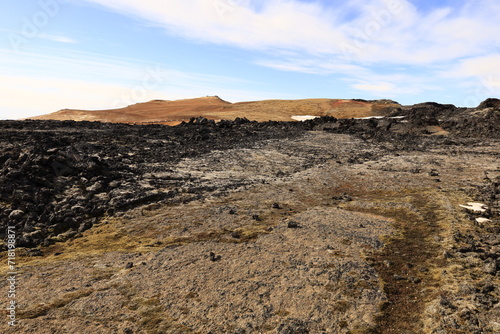 Leirhnjúkur is an active volcano located northeast of Lake Mývatn in the Krafla Volcanic System, Iceland