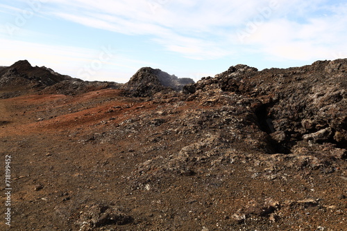 Leirhnjúkur is an active volcano located northeast of Lake Mývatn in the Krafla Volcanic System, Iceland