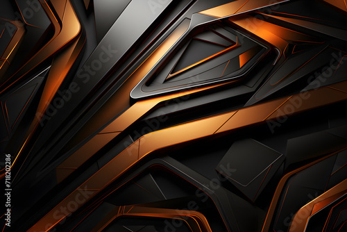 black and orange metal abstract background