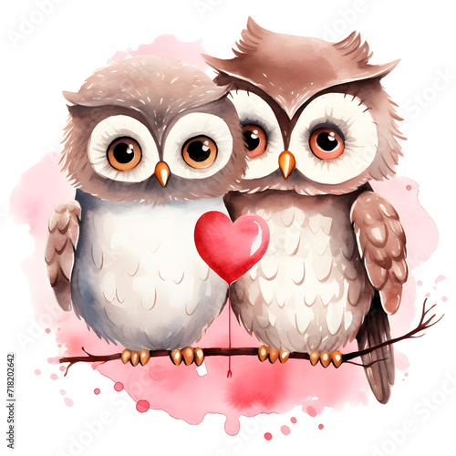 Valentine Owl Couple