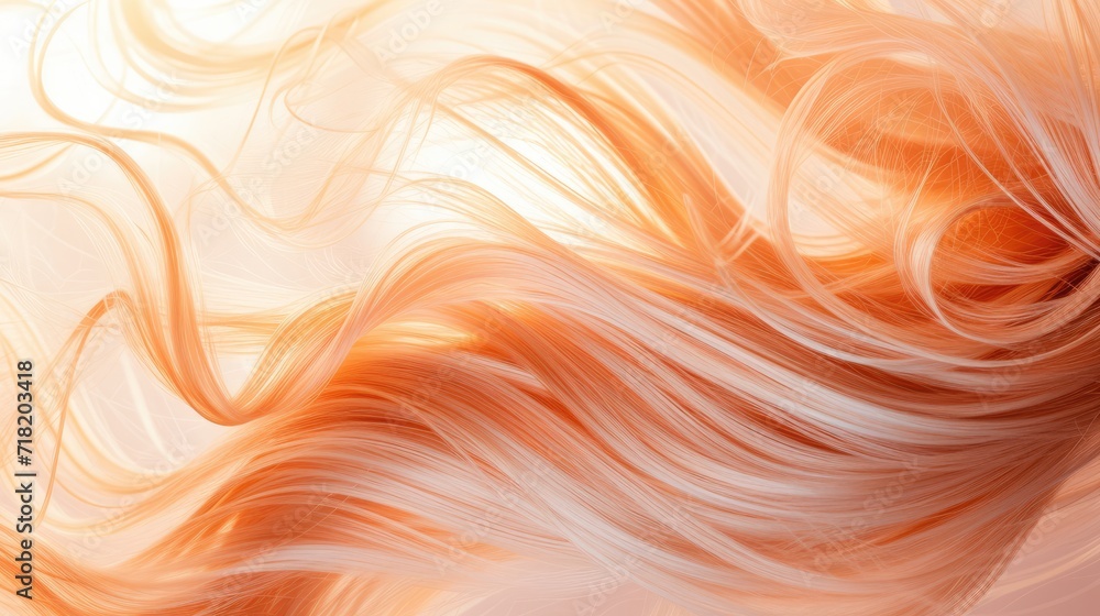 Generative AI, Peach fuzz color of 2024, hair texture background