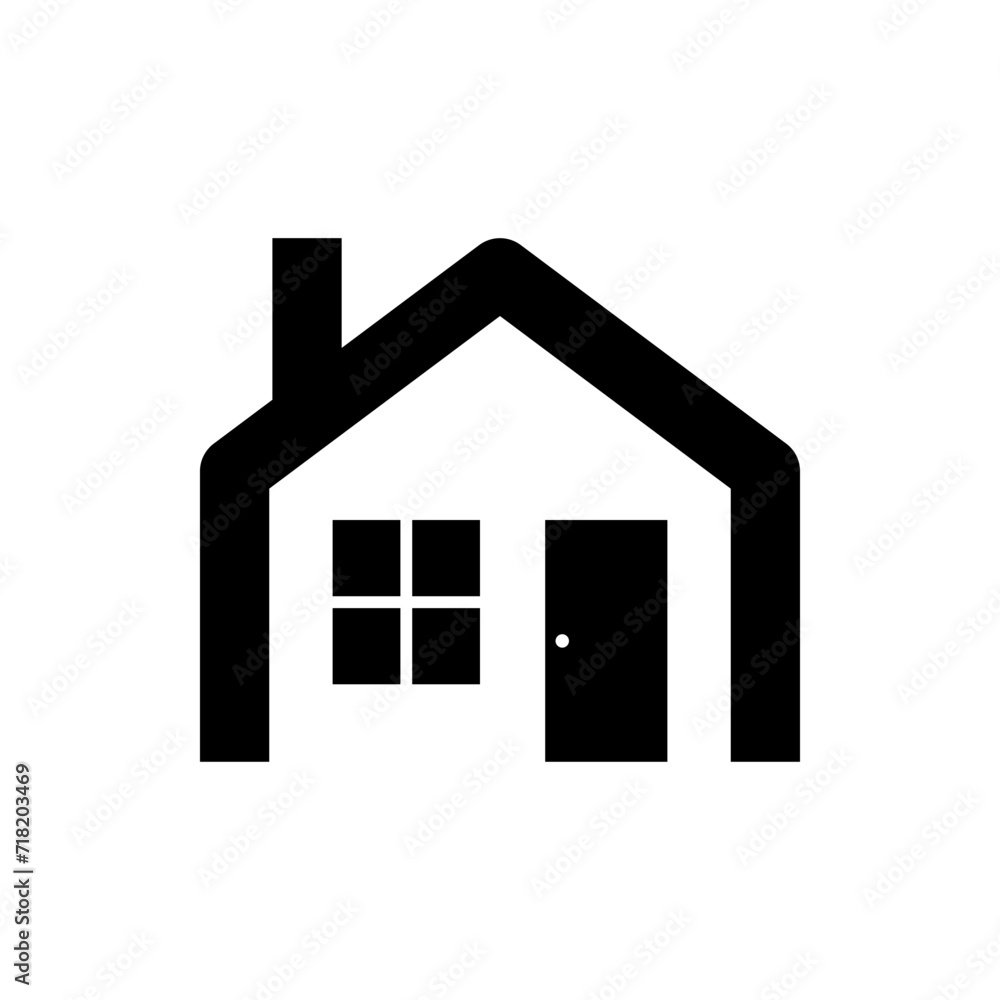 House icon. Black silhouette. Front view. Vector simple flat graphic illustration. Isolated object on a white background. Isolate. House icon. Black silhouette. Front view. Vector simple flat graphic illustration. Isolated object on a white background. Isolate.