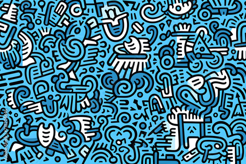 Wallpaper Mural doodle art vivid colors pattern Torontodigital.ca