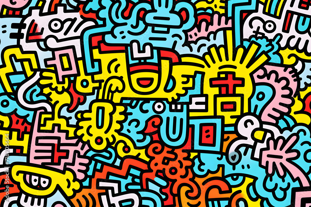 doodle art vivid colors pattern doodle art vivid colors pattern