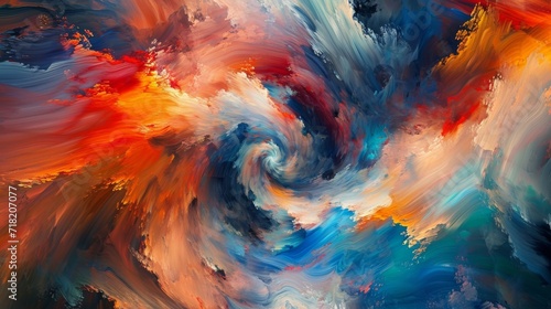 Abstract Painting With Spiral Design photo