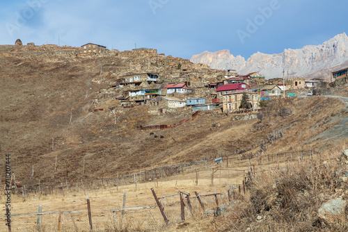Mountain village in Caucasus mountains, North Ossetia, Russia
