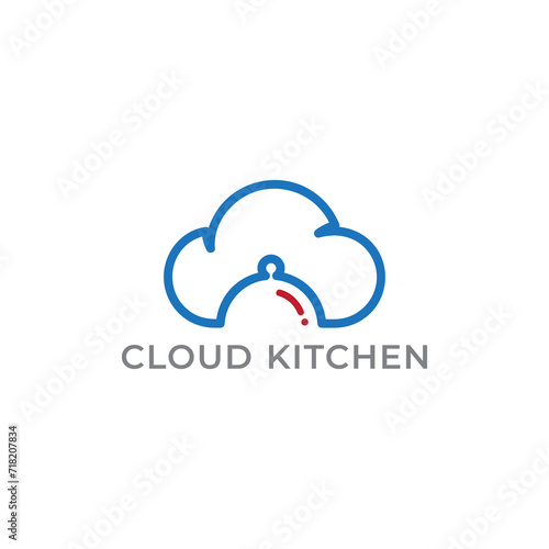 cloud computing concept. Cloud kitchen logo