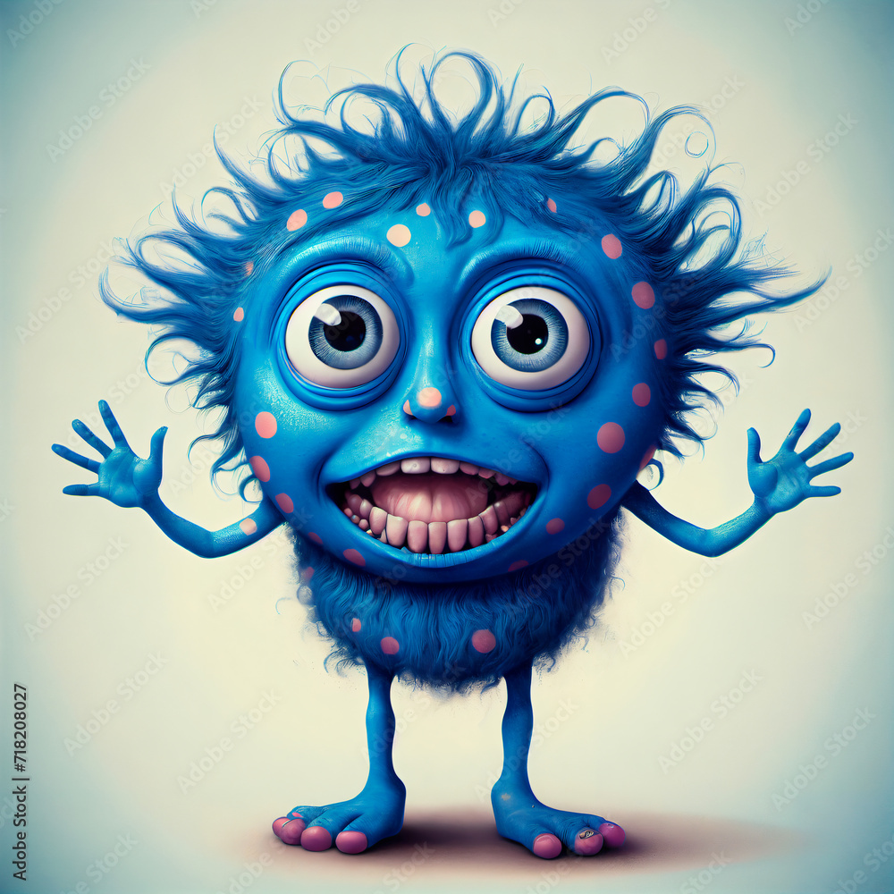 Unusual and Eccentric Fantasy Character: monster, goblin with Colorful Hair and Skin Unusual and Eccentric Fantasy Character: monster, goblin with Colorful Hair and Skin