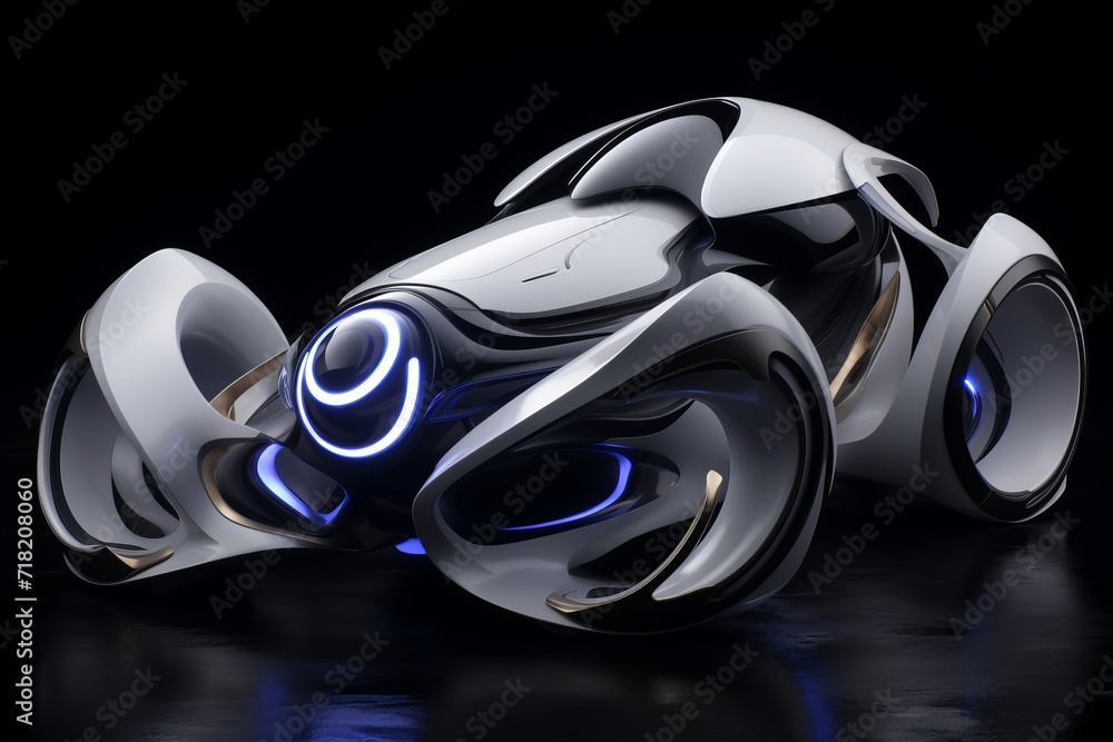 Innovative Future Atomized Electric Vehicle. Eco-Friendly and Sustainable Transportation Solution