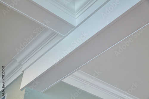Elegant Crown Molding in Contemporary Interior, Low Angle View