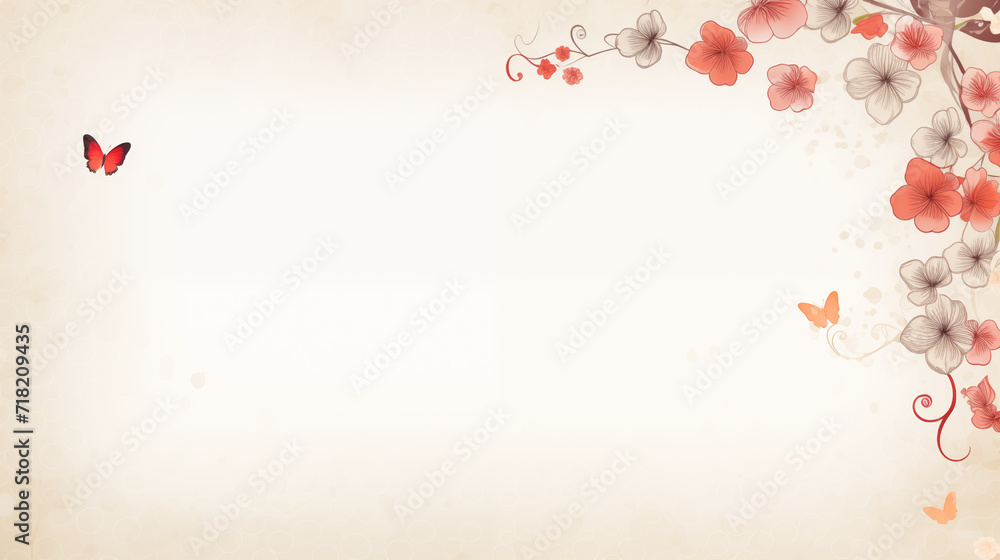 Simple background paper with space for your text.. Seamless floral background with watercolor wildflowers. Space for your text.